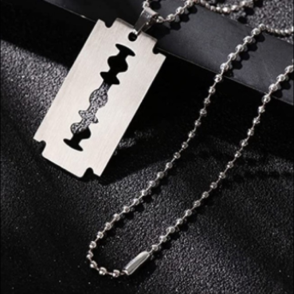 Stainless Steel Blade Pendant Necklace